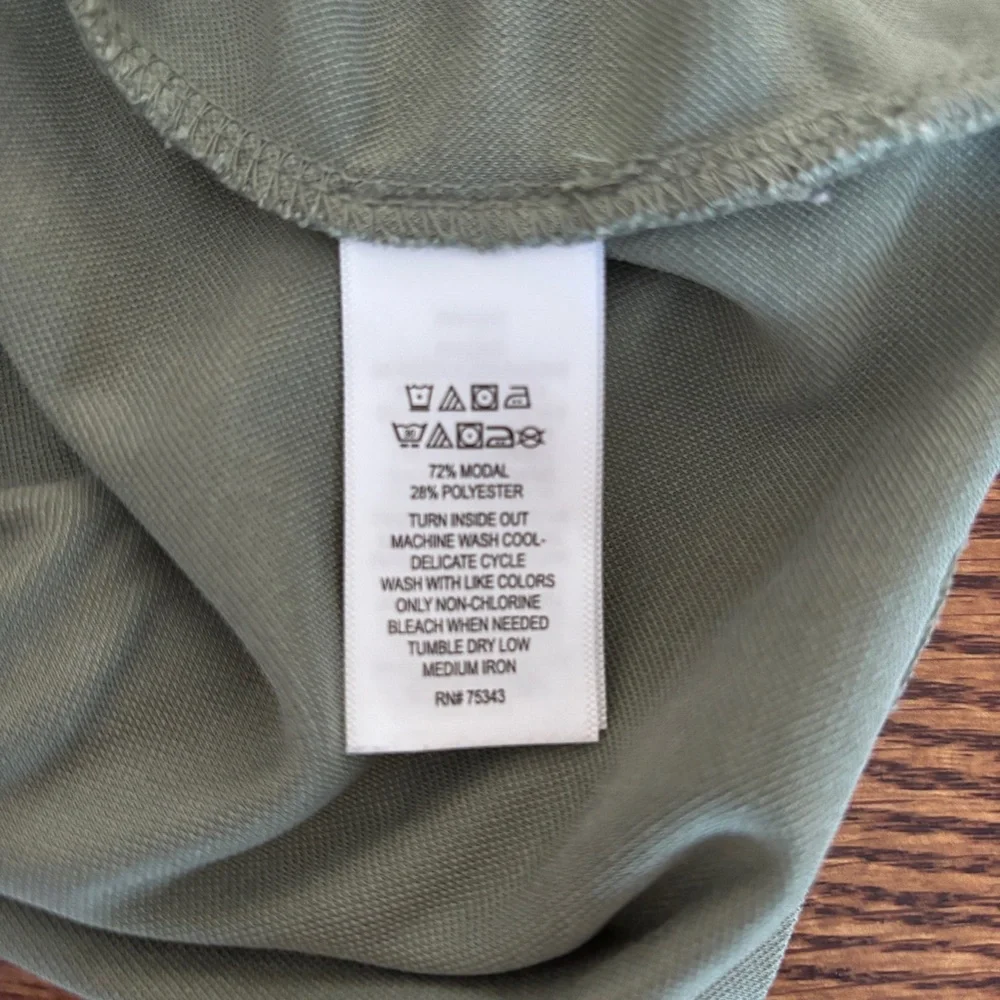 Sigrid Olsen Sage Green Crewneck Shift Top Dress ~ sz L - Picture 5 of 5